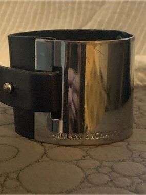 Armani Exchange Silver Metal Cuff Bracelet